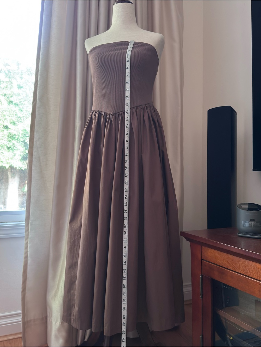By Anthropologie Strapless Basque-Waist A-Line Midi Dress Brand New Large - Picture 8 of 12